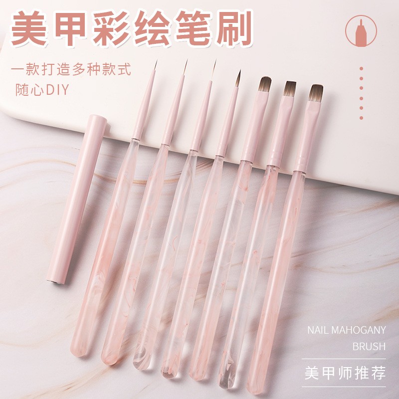 新款仙女粉雾杆美甲笔刷大方圆雏菊笔功能笔扫扫笔三角笔美甲工具