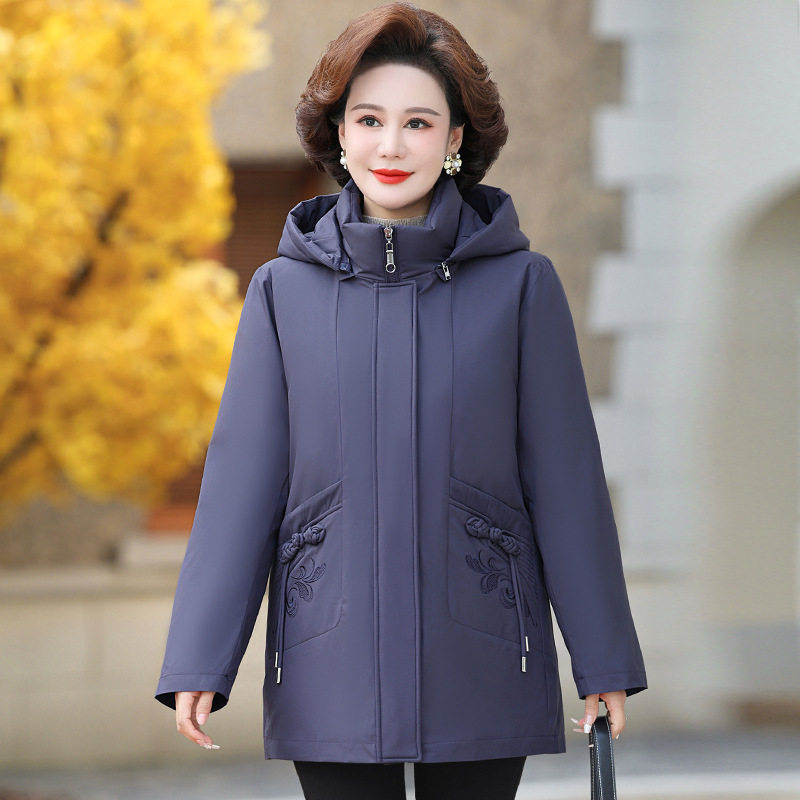 2025新款中老年妈妈羽绒服女中长款活里活面可脱卸内胆奶奶羽绒服