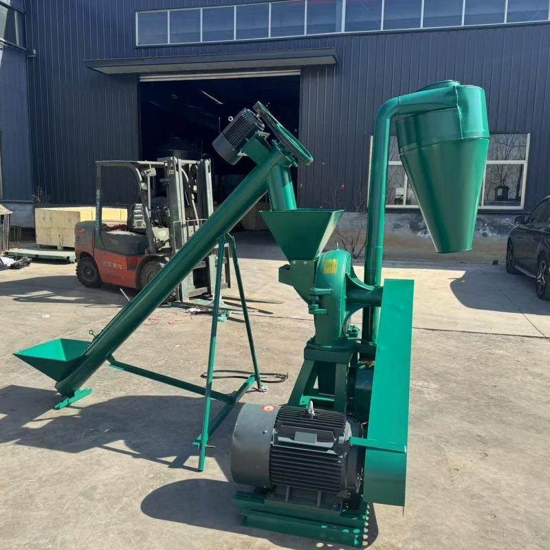 外贸出口齿盘式粉碎机风机除尘稻麦破碎机商用生物质颗粒磨粉机