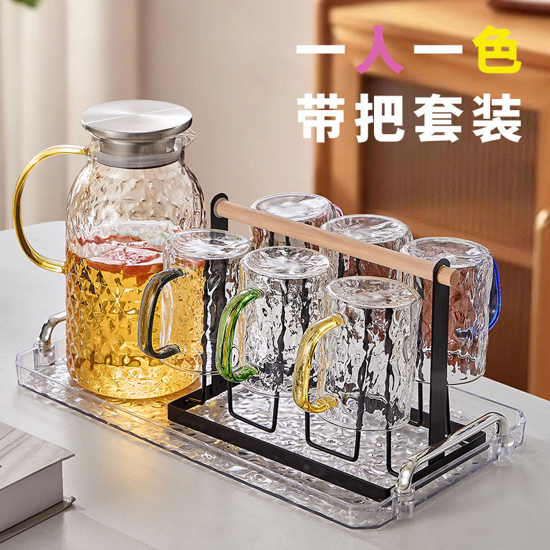 冷水壶家用耐高温玻璃水壶泡茶开水耐热冷泡凉水壶大容量水杯套装