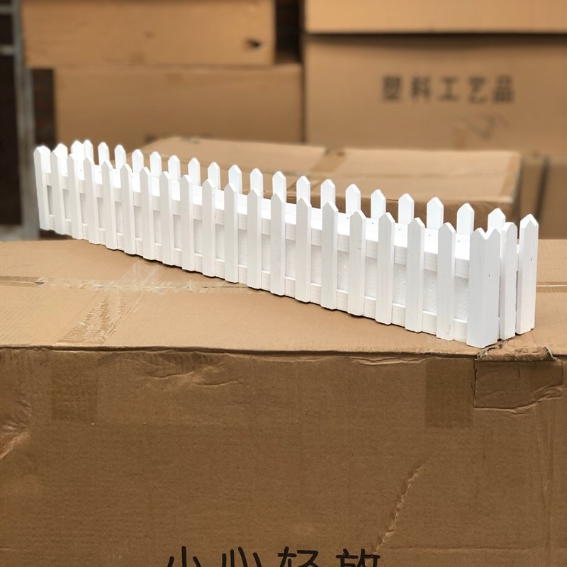 实木小栅栏杆白色田园篱笆干花假花木质栏栅围栏装饰花阳台护栏