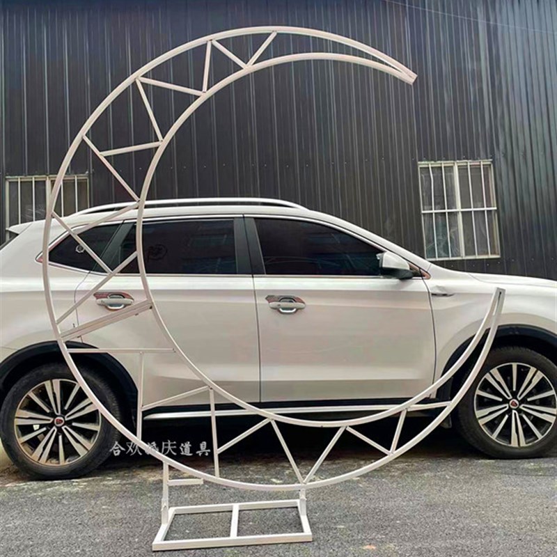 2019婚庆道具新款铁艺拱形门月亮门背景摆件T台舞台装饰场景布置