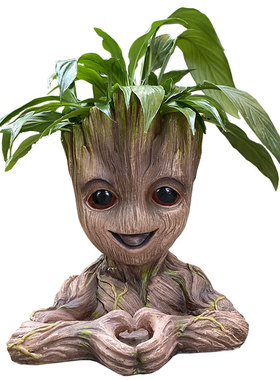 花园创意摆件格鲁特小树人盆栽庭院阳台绿植花缸院子露台装饰摆设