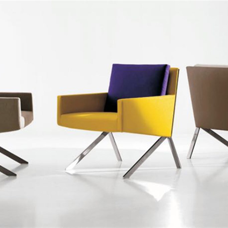 北欧时尚单人靠背沙发椅子家用客厅软包休闲椅商用会客洽谈接待椅