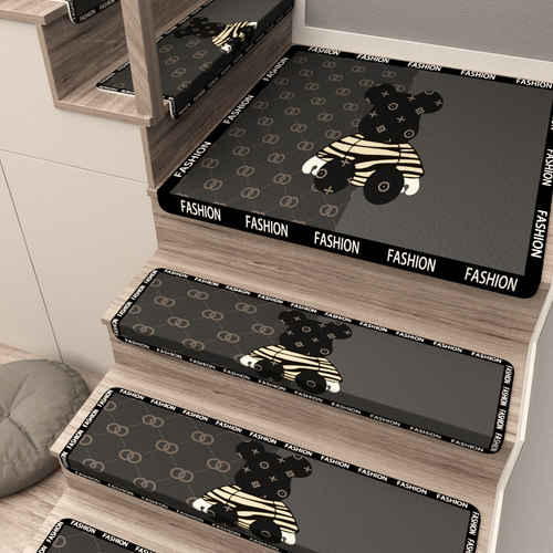 轻奢风高级感楼梯踏步垫木楼梯防滑垫免胶自粘pvc楼梯台阶贴地毯