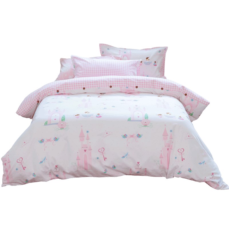 蓝铂梦幻乐园儿童四件套床上全棉纯棉亲肤卡通粉色公主风可爱少女