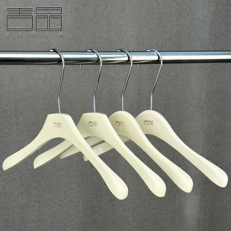 服装店专用衣架实木米白奶白防滑无痕衣挂裤架女装成人衣撑LOGO