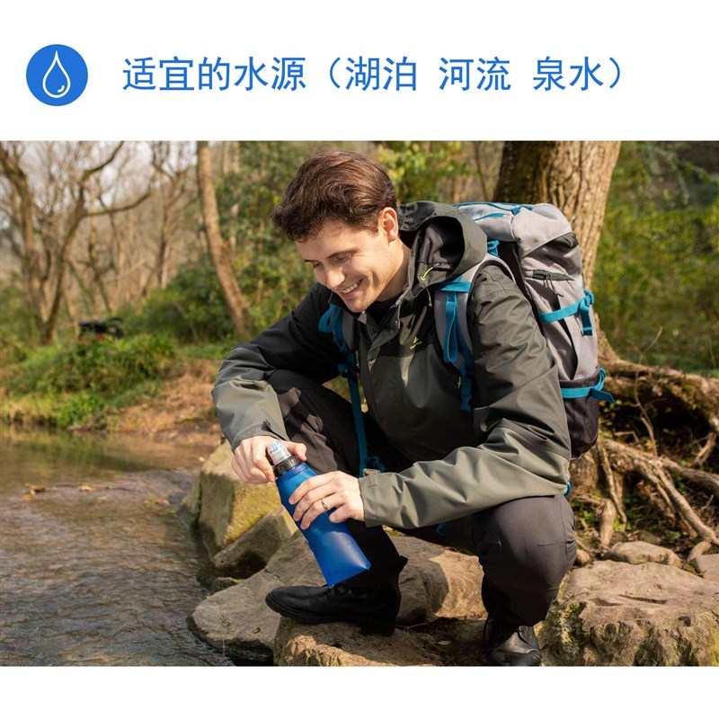 户外便携式折叠水袋 野外生存便过滤袋壶过滤膜过滤器可替换滤芯