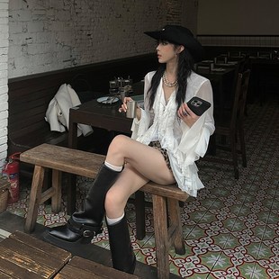 白色网纱层叠荷叶边开衫 Common 法式 0120旖旎梦境 上衣外套女