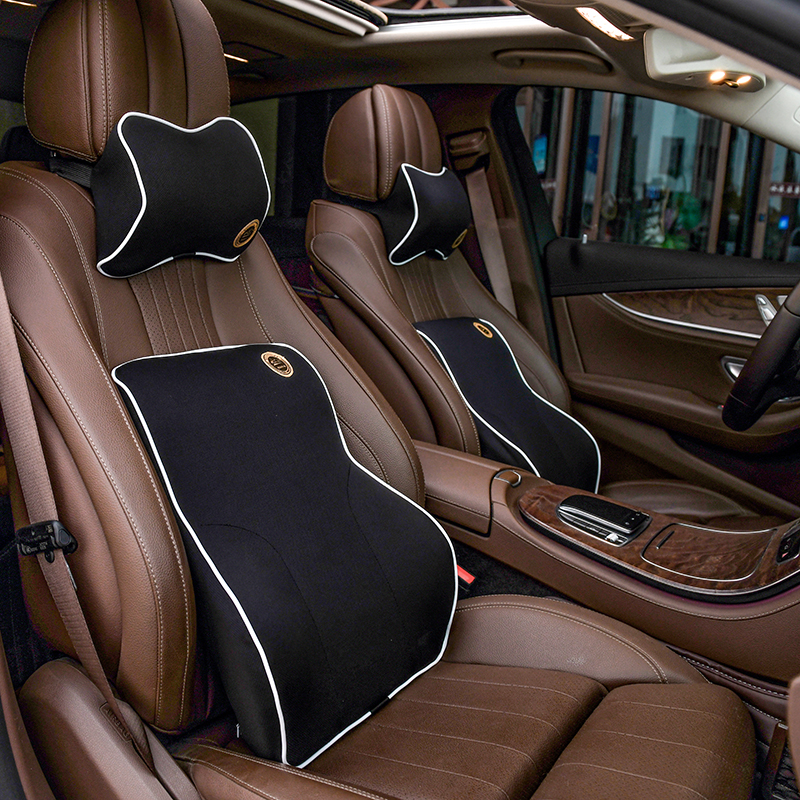 汽车腰靠护腰记忆棉靠垫腰垫靠背座椅枕司机头枕车用车载背靠套装