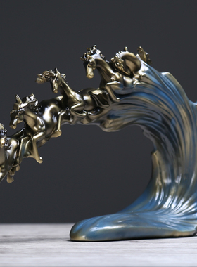 美式老板办公室摆件创意玄关书柜桌面电视酒柜马到成功家居装饰品