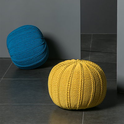 北欧简约针织毛线懒人小圆凳子创意家用换鞋凳沙发坐墩可拆洗凳子
