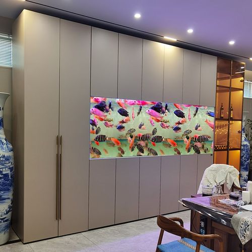 大型金龙鱼缸水族箱客厅办公室屏风2米3米底滤超白玻璃鱼缸定制