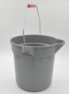灰色小号加水桶10L带刻度装水桶方口提水桶保洁塑料桶加厚水桶