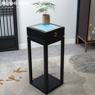 新中式花架垫置物架盖布角几垫方几垫炕几垫绸缎布艺花盆架防尘垫