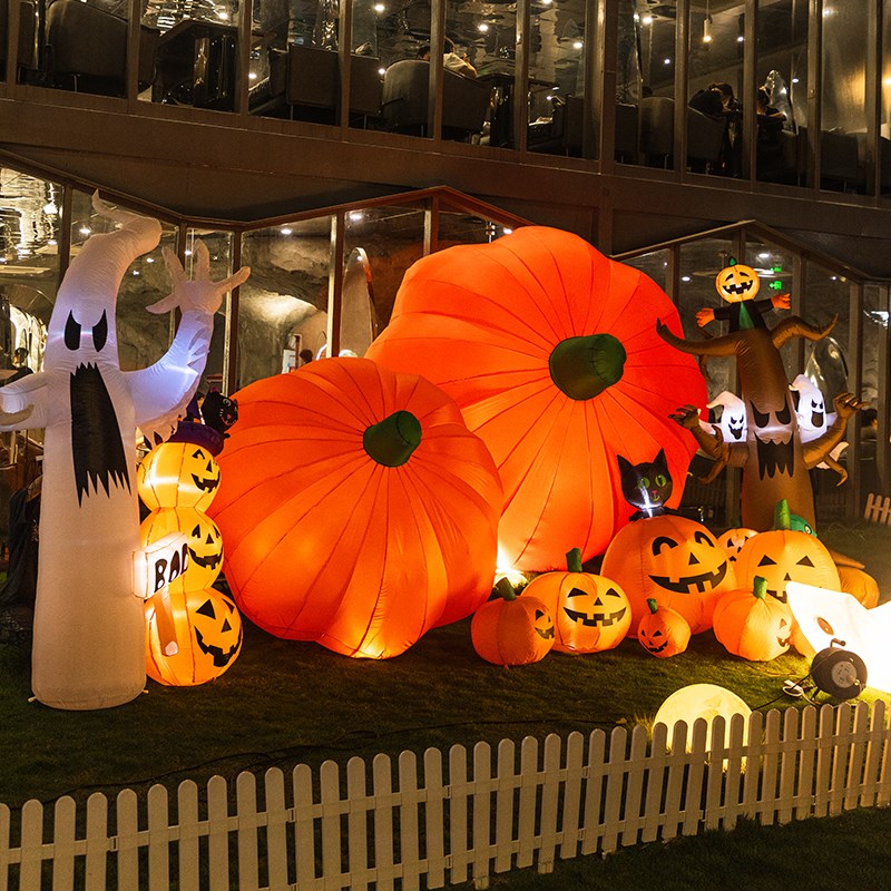 万圣节装饰品南瓜幽灵骷髅充气模型气模网红摆件挂件商场场景布置