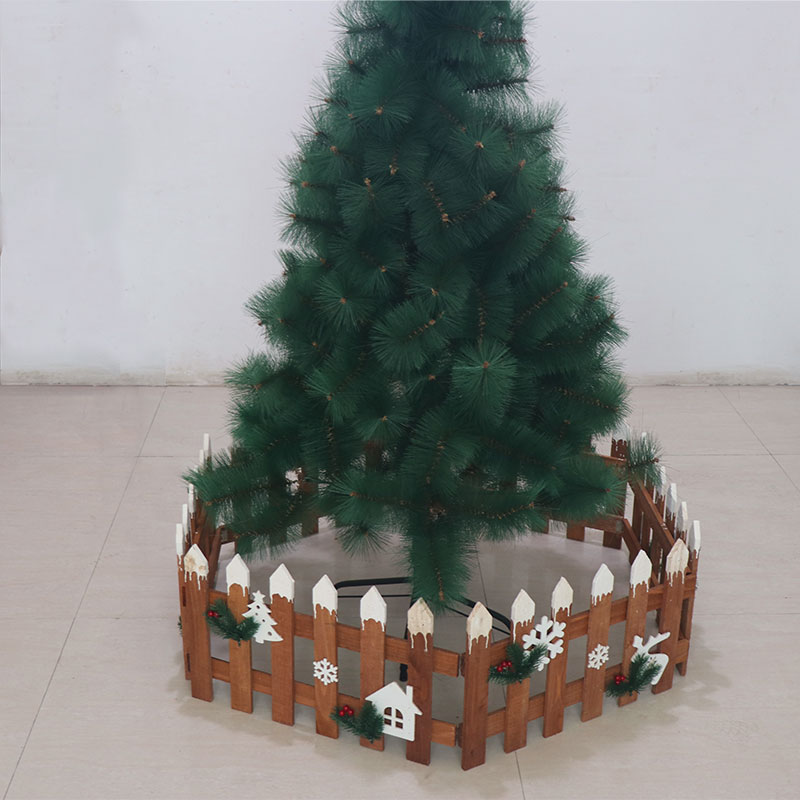 圣诞节装饰品围栏实木雪头小篱笆圣诞树栅栏场景布置本色室内摆件