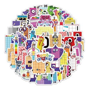 数字积木装饰贴纸手账笔记本行李箱手机水杯贴画儿童启蒙益智玩具