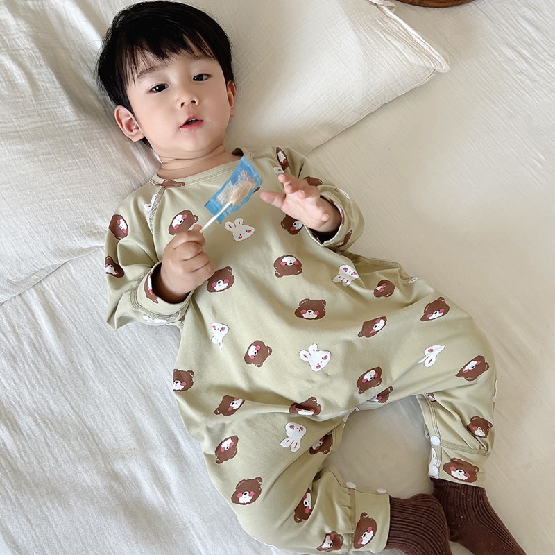 宝宝睡袋婴儿家居服四季通用防踢被纯棉分腿男童女童儿童连体睡衣