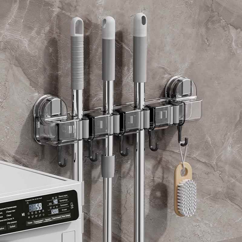 拖把扫把终于不乱了!!免打孔吸盘壁挂拖把夹架浴室卫生间阳台架