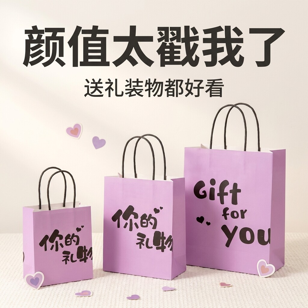 牛皮纸袋礼品袋外卖打包袋烘焙点心手提纸袋礼物可印logo批发