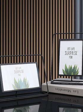 北欧创意轻奢铁艺玻璃摆台相框办公室桌面电视机柜卧室照片摆件