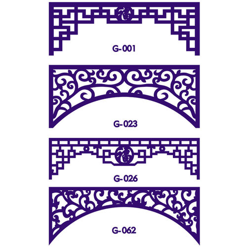 中式门楣挂落 PVC镂空雕花板木塑板月亮门隔断玄关屏风通花板花格