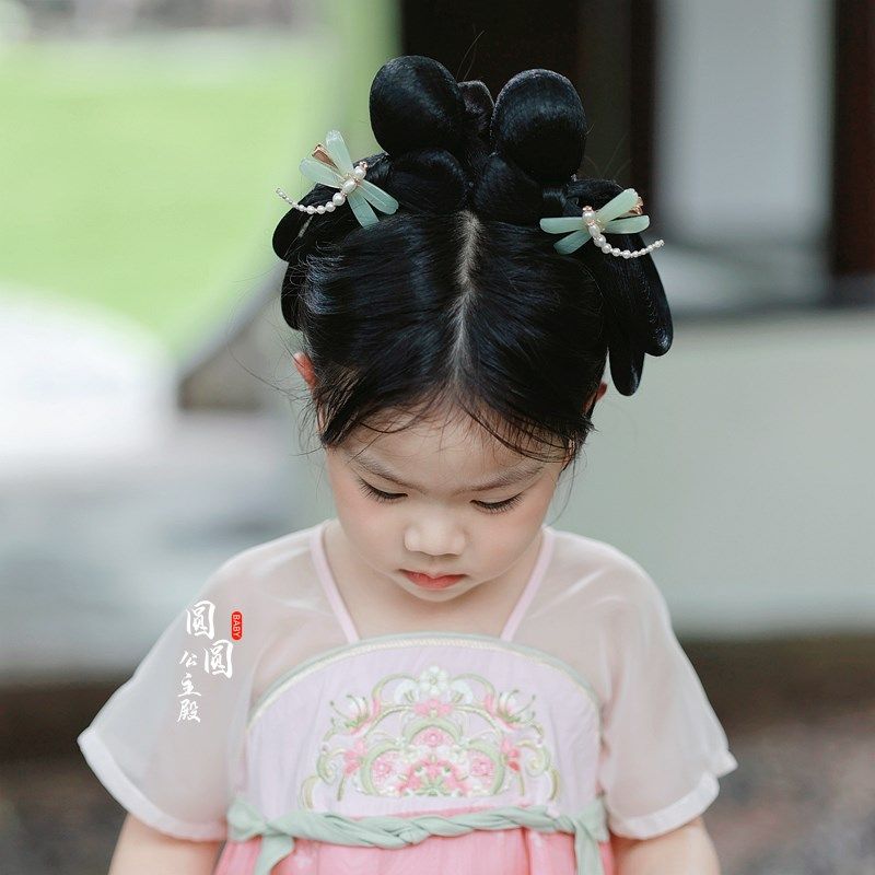 汉服小蜻蜓宝宝发夹头饰女童中式国风儿童旗袍发夹女孩古风发夹
