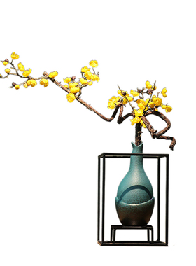 新中式桌面腊梅花瓶客厅电视柜玄关装饰品酒店茶室博古架禅意摆件