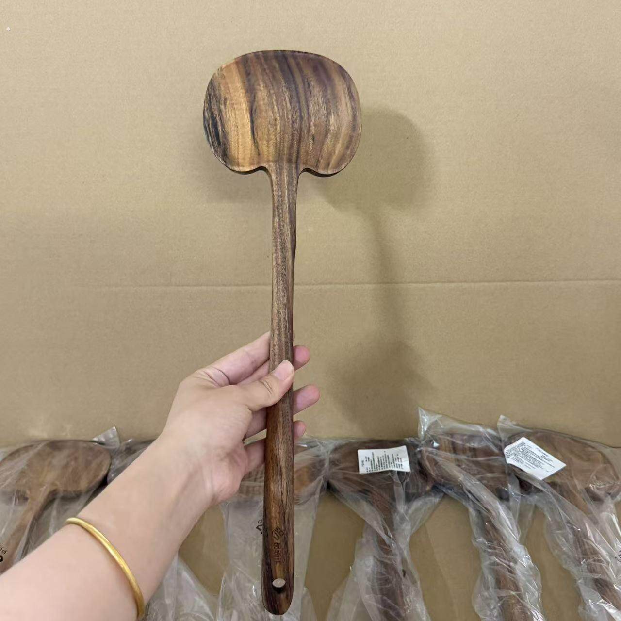蘑菇相思锅铲家用不沾锅专用长柄炒菜铲子耐高温圆头木质炒勺厨房
