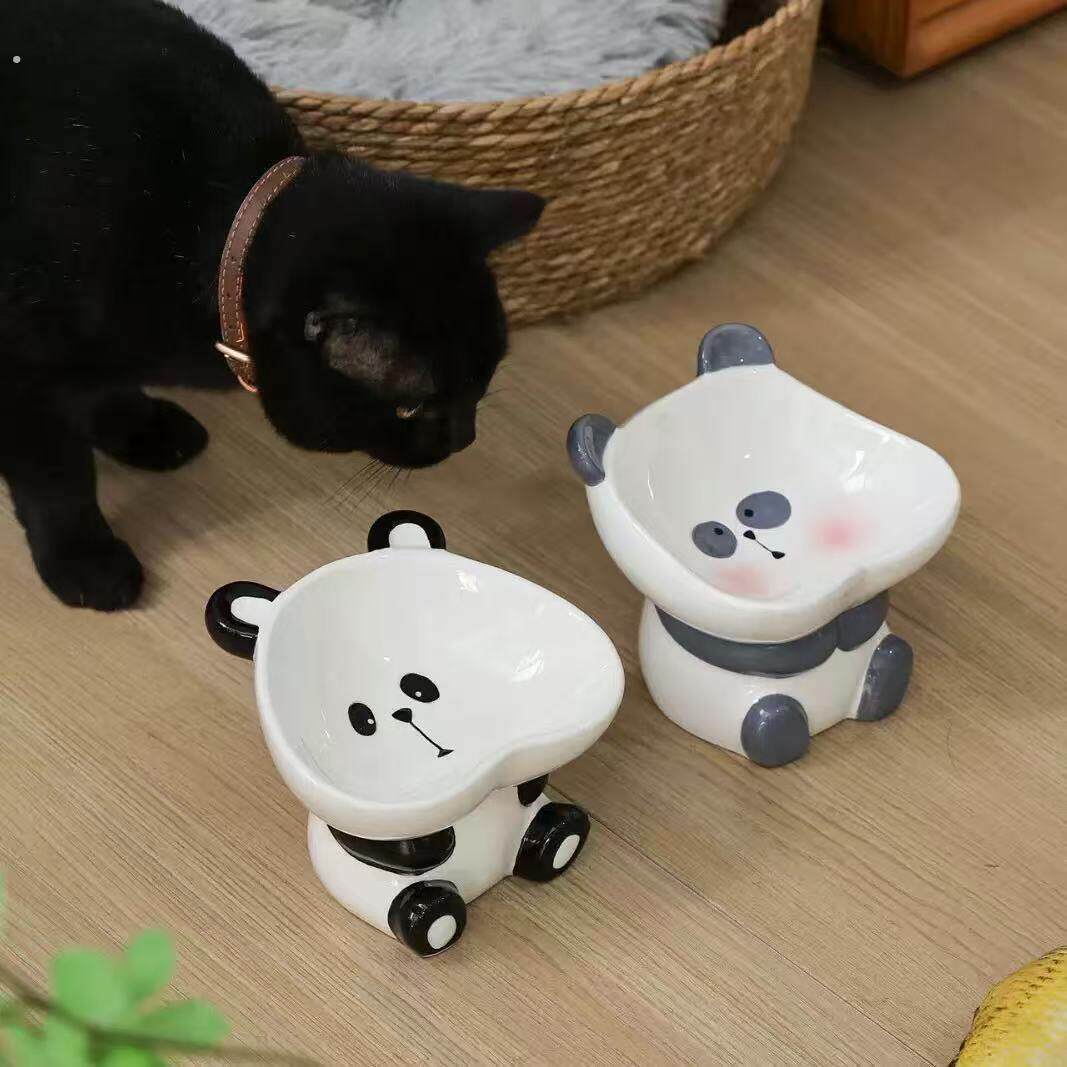 猫碗陶瓷保护颈椎饮水碗宠物用品可爱斜口防打翻狗狗饭碗猫咪食盆