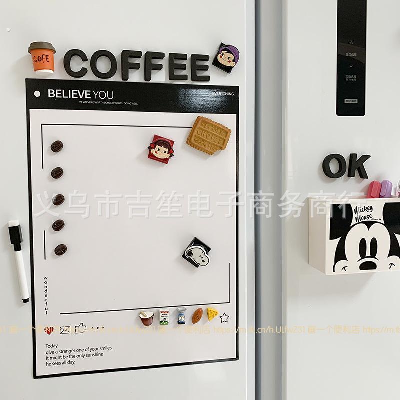 厨师狗ins冰箱贴磁贴留言板可擦写备忘录提示板入户门磁吸装饰