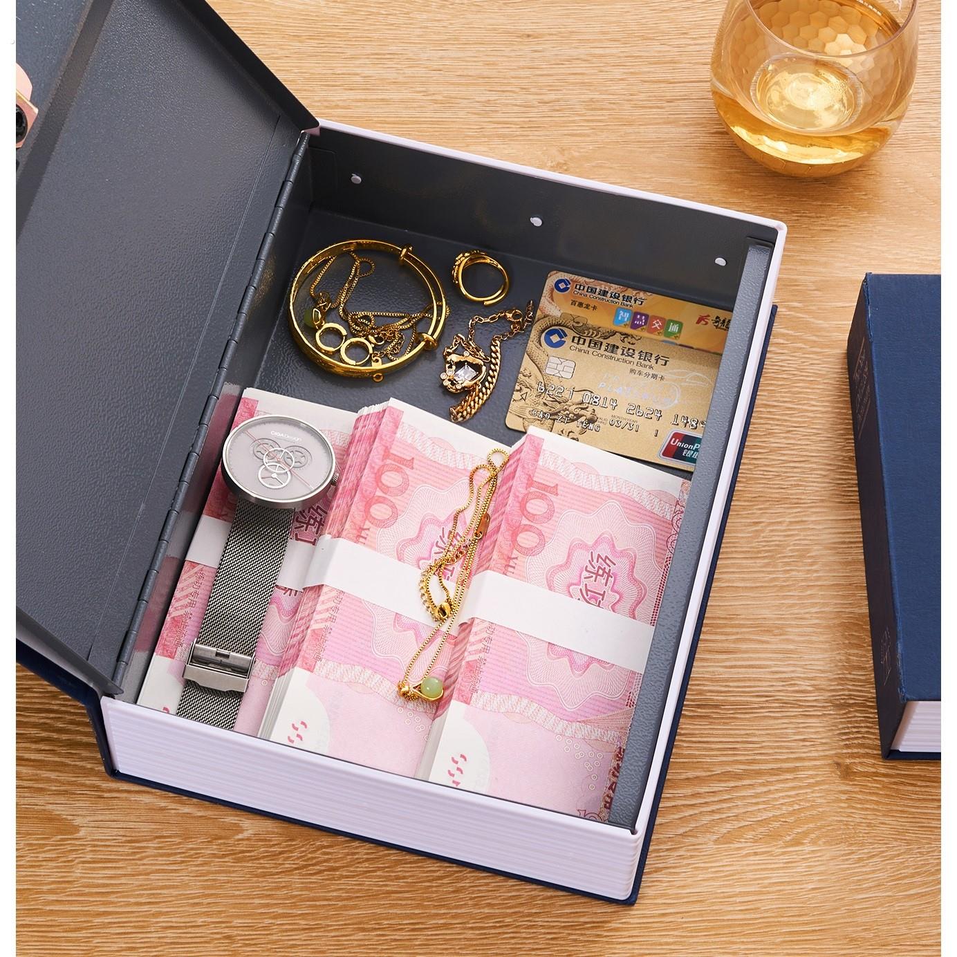 暗藏玄机彷真书本保险箱密码盒子带锁小型成人藏钱神器儿童存钱罐