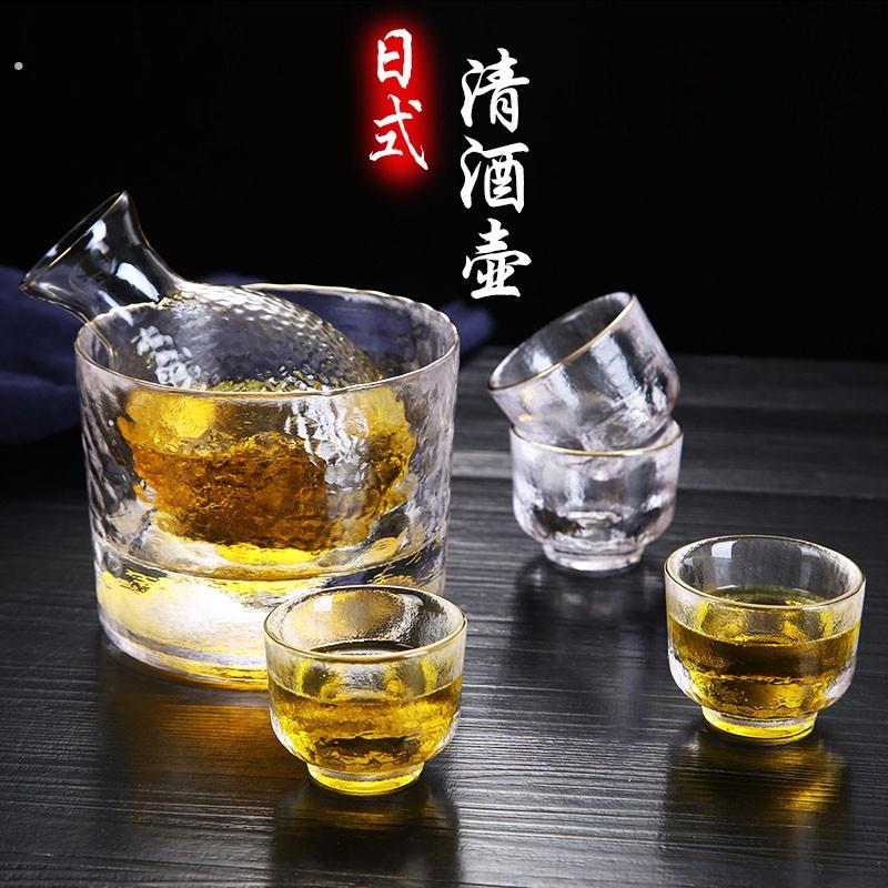 日式温酒器耐热高硼玻璃烫酒壶黄酒清酒壶冰酒器套装加热冰镇两用