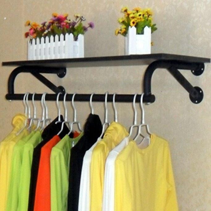 铁艺服装店货架展示架上墙墙上多层童装店装修货架壁挂正挂挂衣架