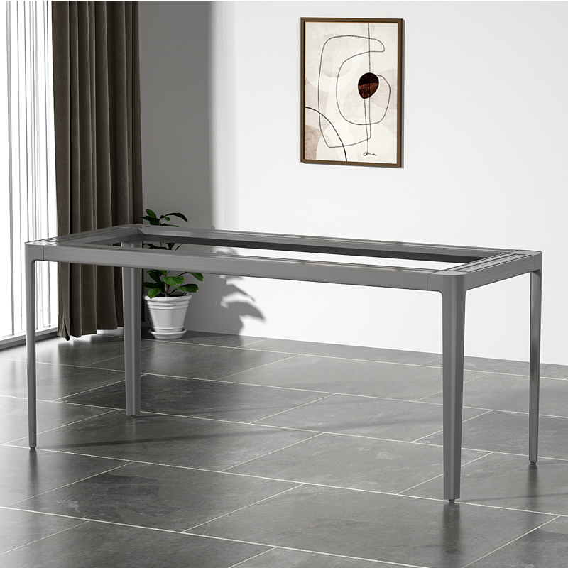 圆角太空铝合金实心桌腿岩板餐桌支架大理石桌架玻璃台脚架子底座