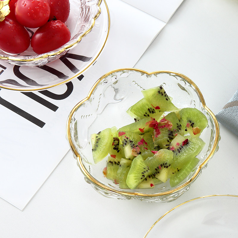 樱花金边玻璃碗燕窝碗甜品碗沙拉碗单个碗日式餐具可爱水晶碗创意,餐饮具,碗,淘宝优惠券,粉丝福利购,淘宝优惠卷