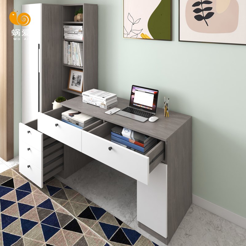 伸缩翻盖衣柜梳妆台一体卧室小户型家用电脑书桌架收纳柜组合