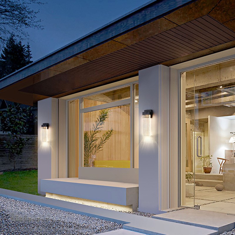 无线充电户外防水壁灯水晶灯庭院阳台露台别墅入户大门免接线墙灯