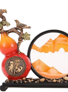 沛纳丽中式创意流沙画沙漏葫芦摆件客厅电视柜酒柜办公室高档装饰