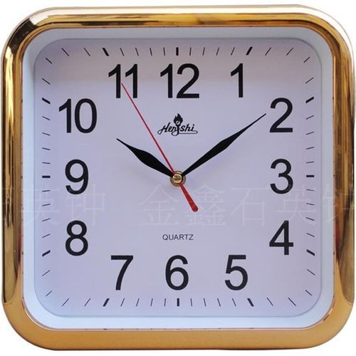 恒时10英寸时尚正方挂钟客厅办公静音时钟挂表简约创意石英钟表