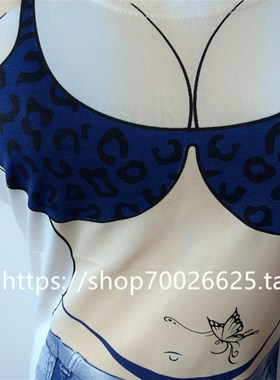 比基尼泳衣罩衫下衣失踪t恤中长款创意恶搞情侣短袖肌肉男女睡衣