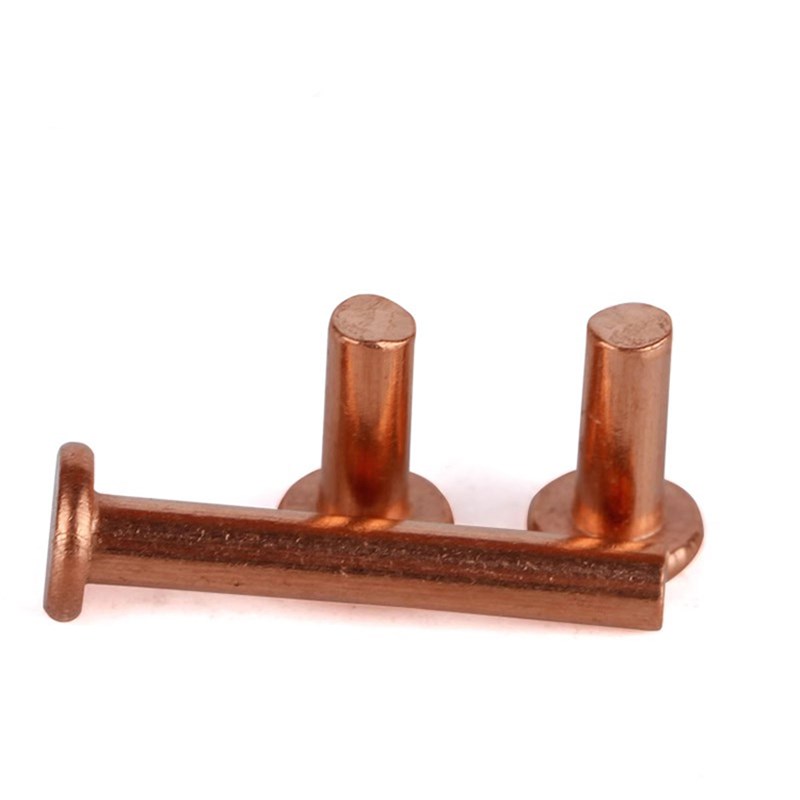 紫铜平头铆钉 1斤价GB109紫铜铆钉M1.5M2-M8敲击式实心紫铜钉