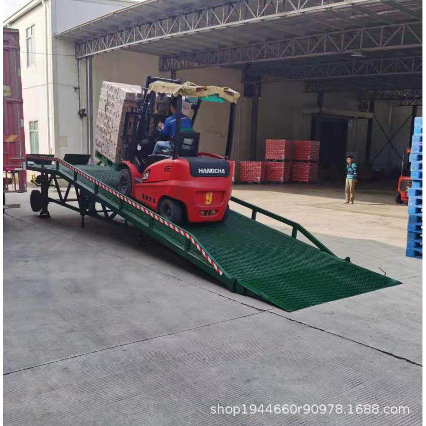 广东登车桥厂家直销6吨8吨10吨尺寸载重移动式液压升降斜坡