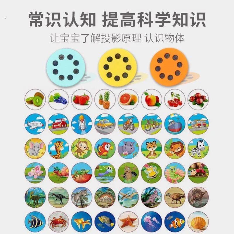 儿童手电筒投影手电卡片玩具幻灯片动物恐龙数字宝宝安抚玩具识图