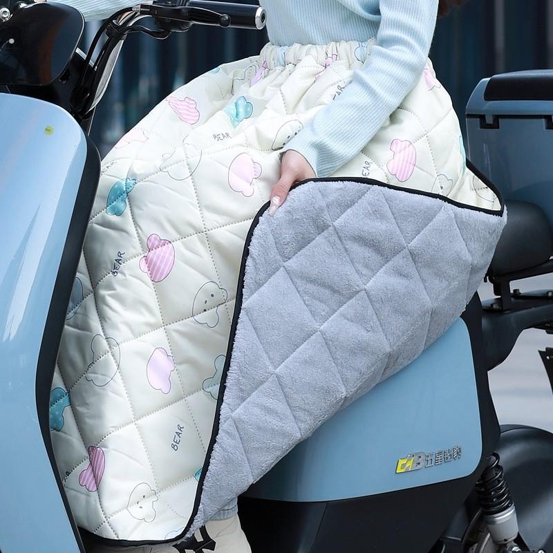 后座分腿电动车挡风被防水骑车保暖护膝护腿挡风裙加厚防风衣围裙