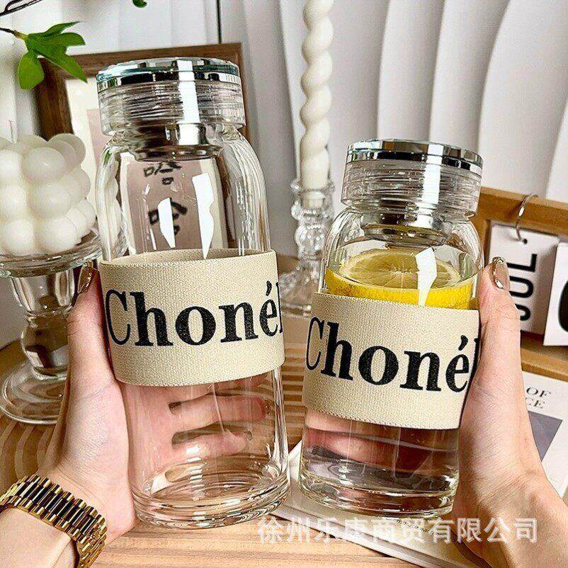 杯子高级感轻奢水杯2025新款高硼硅玻璃杯女高颜值泡茶杯茶水分离