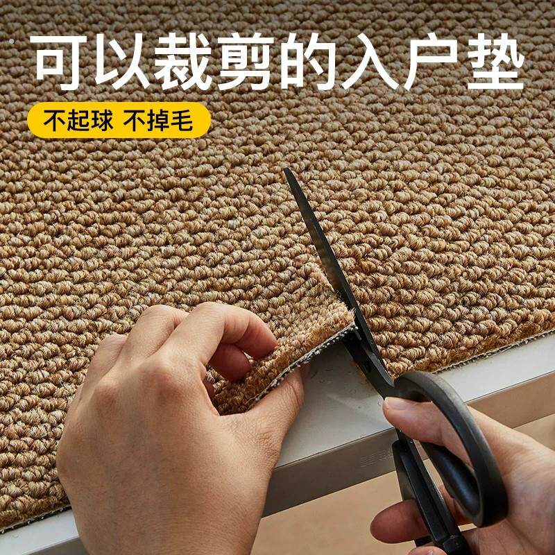 日式入户门地垫彷剑麻进门防滑地毯客厅轻奢纯色亚麻门口家用脚垫