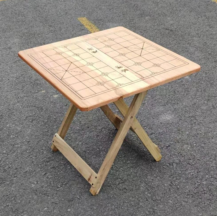 真实木雕刻50棋桌简约家用方便折叠小方桌象棋桌子低价耐用棋牌桌