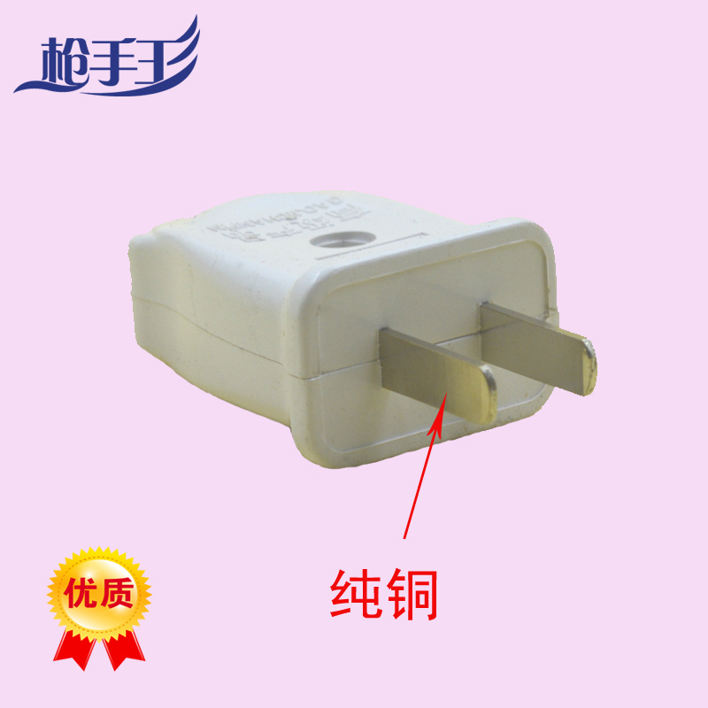220V10A家用电器单相2脚 纯铜大功率 二脚固定电源二角公插头插座